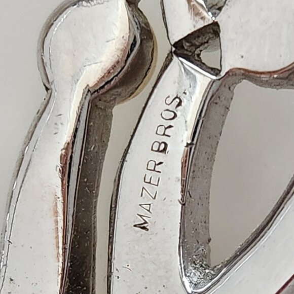 1930-40- S MAZER BROS SIGNED VINTAGE ROUND BROOCH DECORATED WITH FAUX PEARLS. - Picture 4 of 6